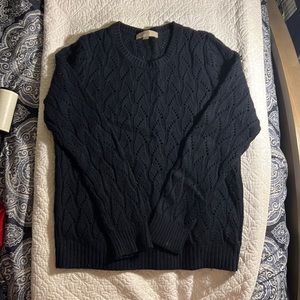 Loft Navy Cable Sweater Size L